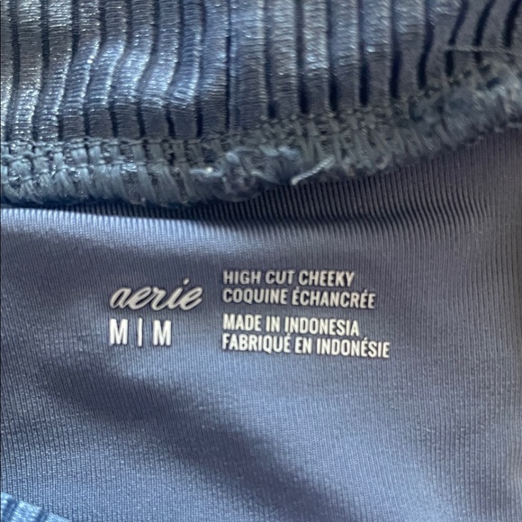 Aerie Deep Blue Ribbed Bikini Set - Picture 6 of 8